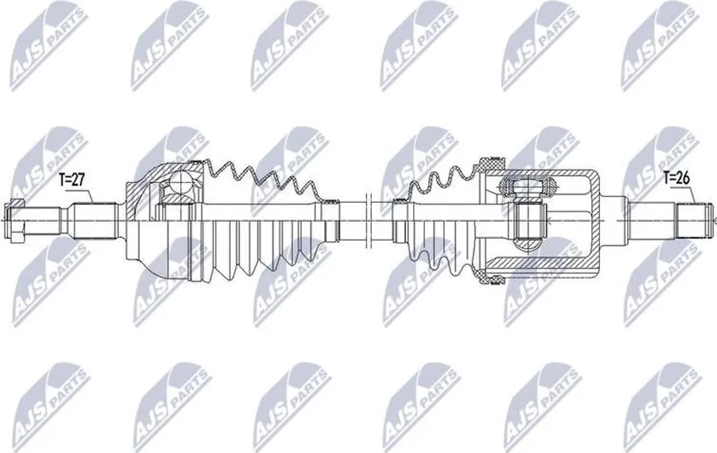 Arbre d'entraînement NTY NPW-FR-101 compatible avec Kuga OE 1783754