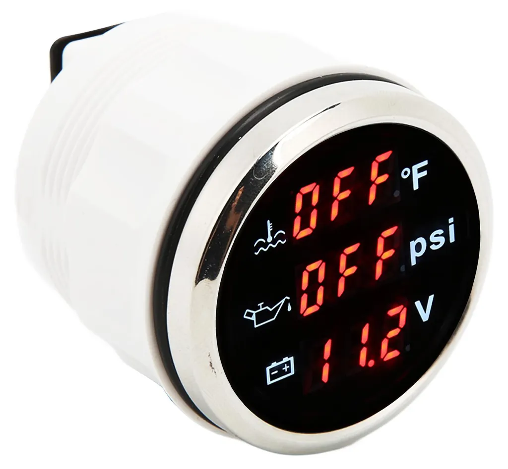 Thermomètre d'eau digital 52mm pour instrumentation bateau et yacht