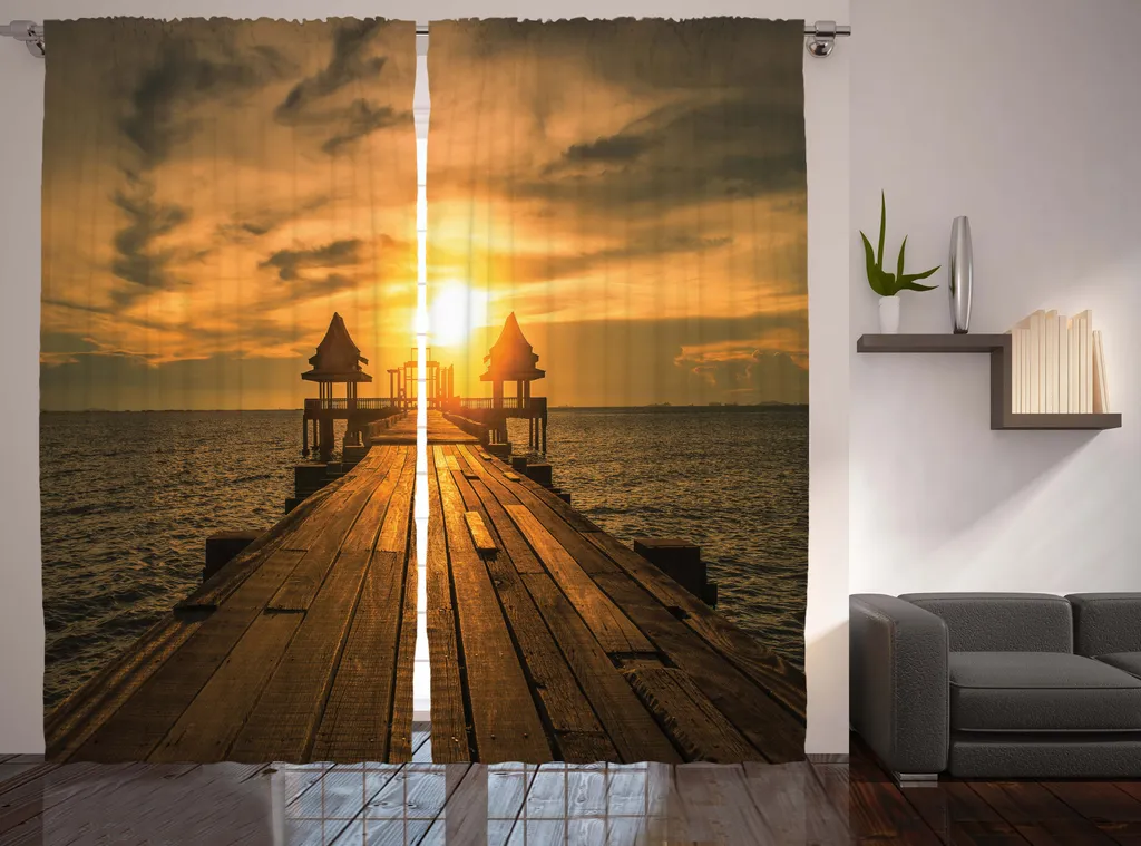 Rideau de Salon Ambiance Voyage Baie de Bangkok 280x225 cm Complet