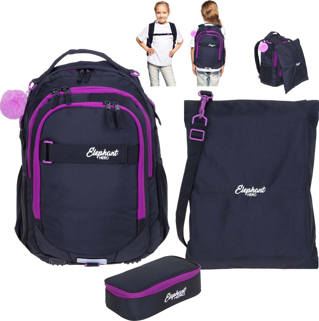 Schulrucksack 3 Teile Set Elephant Hero Signature Rucksack Produktbild 