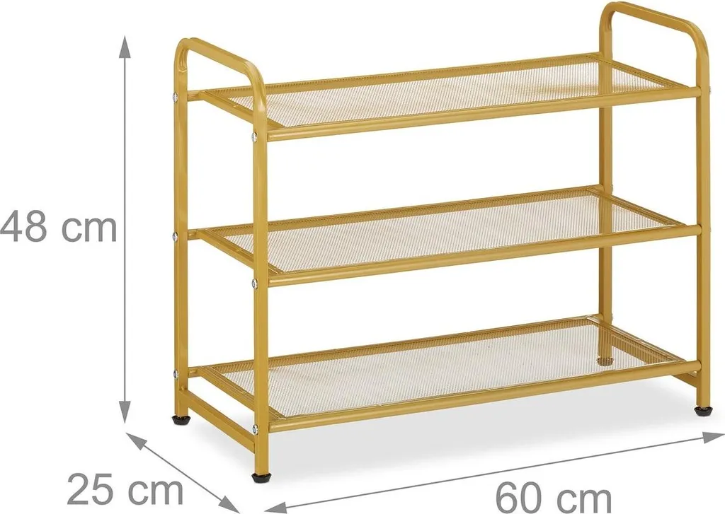 Étagère à chaussures dorée en métal design chic Luxe-100 Modulable - 4