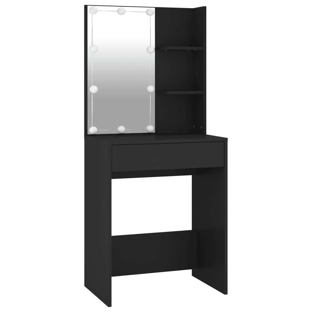 Hochwertigen Möbel Kindertische - Schwarz Schminktisch mit LED Schwarz 60x40x140cm NEU8964244