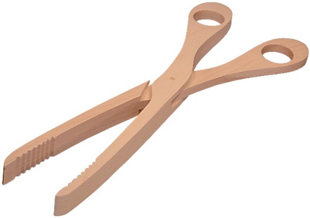 Hofmeister Holzwaren, Holzschere, Grill Schere Zange, aus Buchenholz L280xB70xH14 mm, 10343