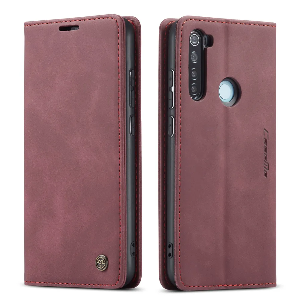 Custodia Redmi Note 8 | Cover Portafoglio Similpelle Rosso Vintage