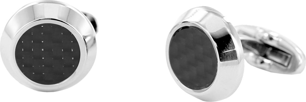 Frank 1967 7FC-0014 Stahl Machet Tasten - Männer - Runde - Carbon - Schwarz - 17 mm Durchmesser - Silber Stahl