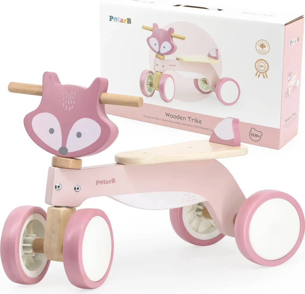 Trotteur Porteur Bébé en Bois Renard Polaire : Porteur Premier Âge Viga