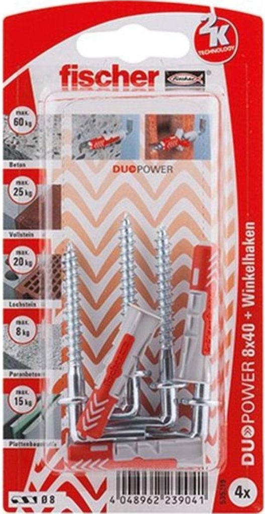 Fischer Dübel-Set Duopower 8.0 x 40 mm - 4 Stück