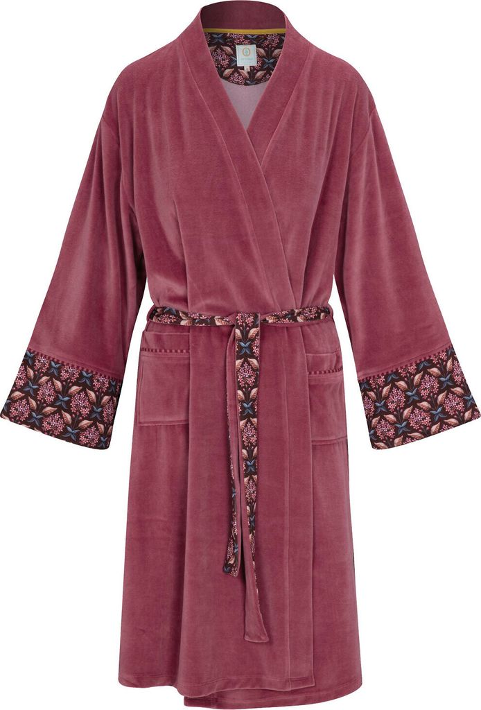 PIP STUDIO Damen Morgenmantel Naomi Kimono Velvet Solid Produktbild 6