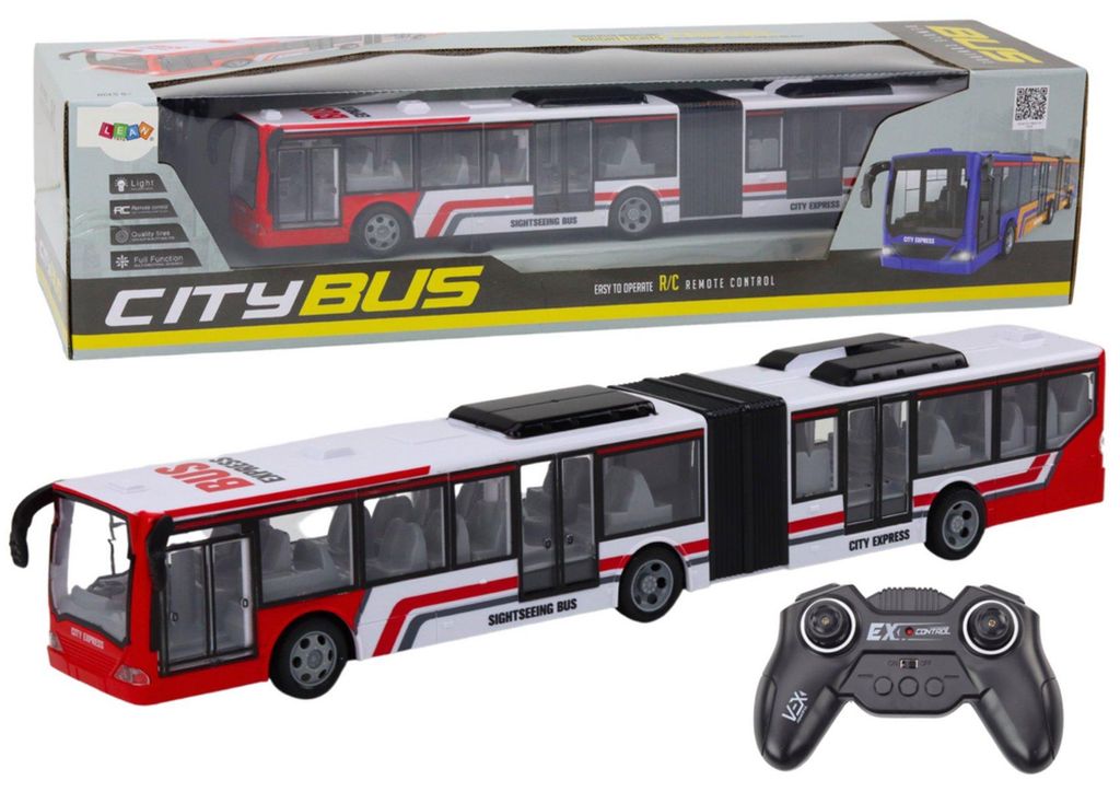 Op afstand bestuurbare Rc stadsbus rood en wit Productafbeelding 