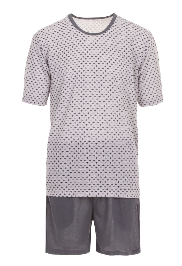 Pyjama Set Shorty - Emblem, Farbe:grau, Größe:XXL