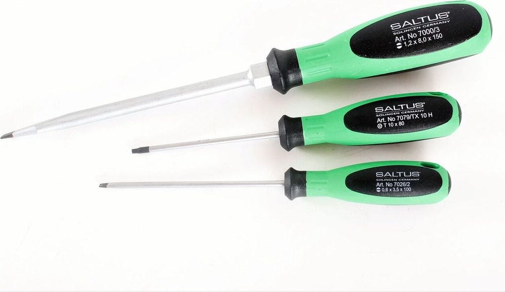 SALTUS Schraubendreher Satz 3 teilig Schraubenzieher Set Kreuz PH PZ TX Profi