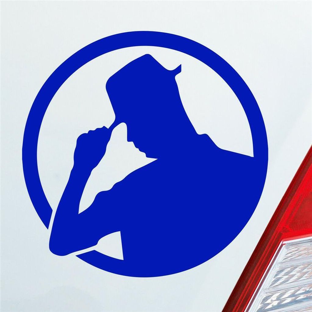 Auto Aufkleber Gentleman Mann Man Tuning JDM 10x10 cm Dunkelblau Sticker Heckscheibenaufkleber