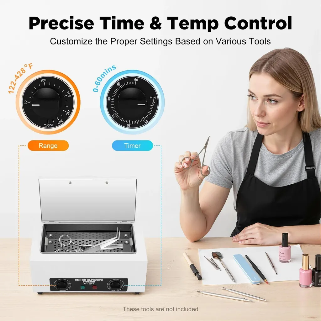 Appareil de stérilisation à chaleur sèche compact 220°C pour prothésiste
