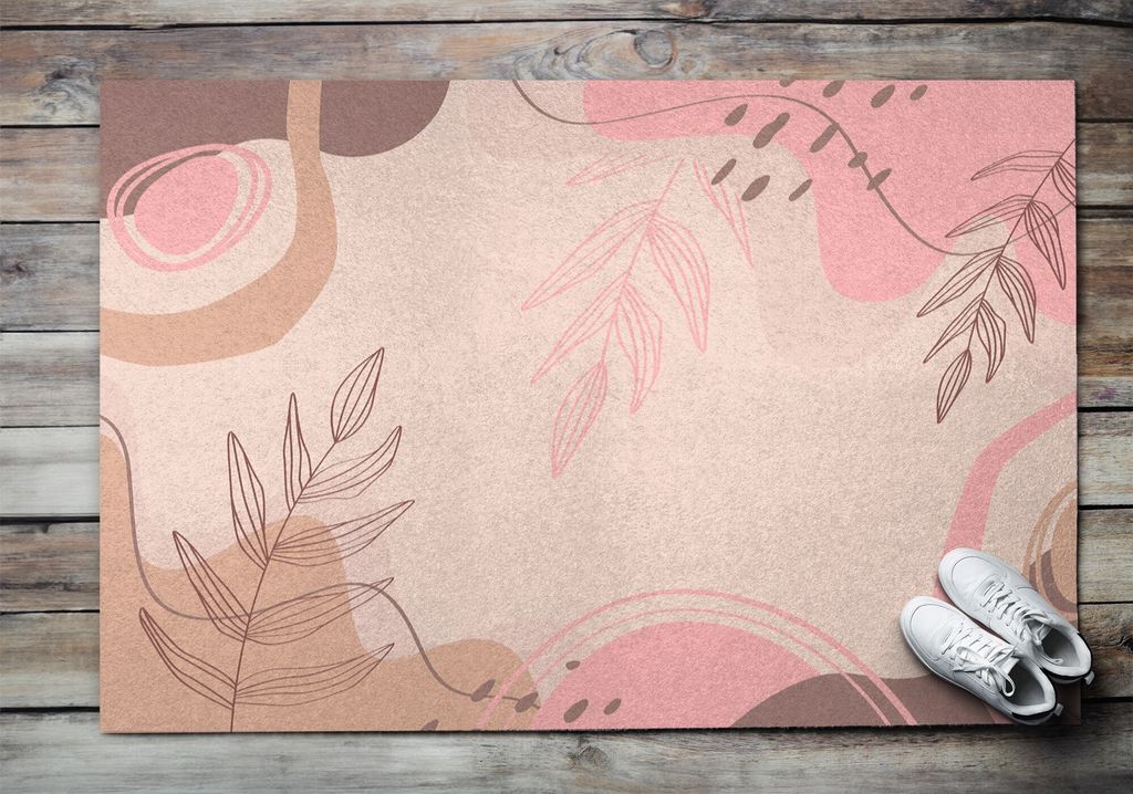 Fußmatte Aussen - Schuhmatte Haustür- Schmutzfangmatte Türvorleger - Outdoor Teppich Schmutzfänger - 150x100 cm - Boho Blumen