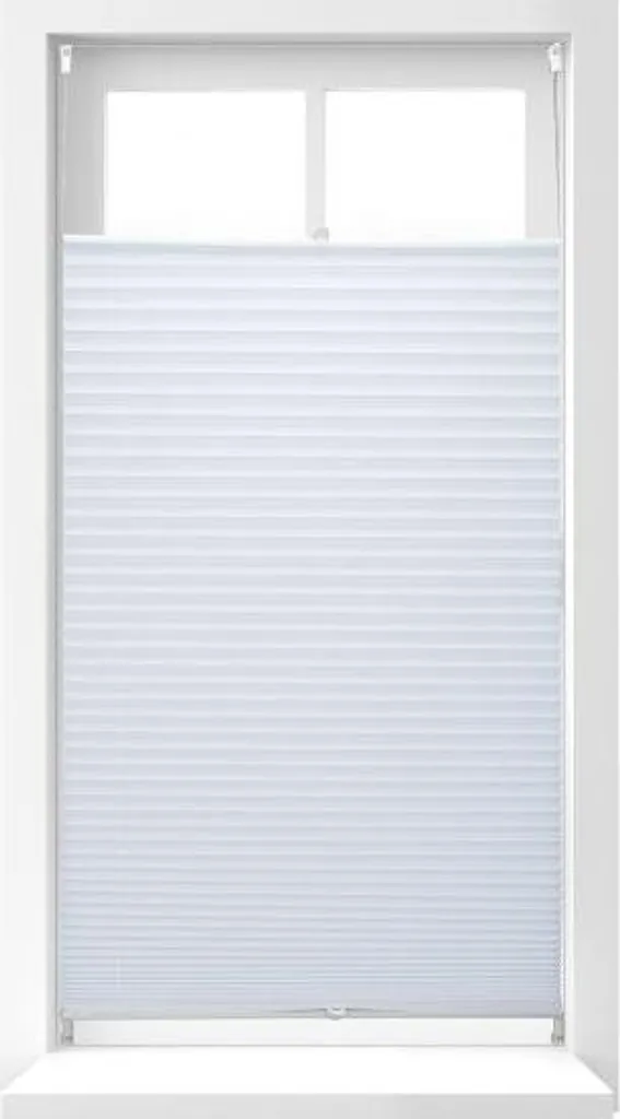 Store plissé blanc protection intimité sans perçage pour chambre enfant