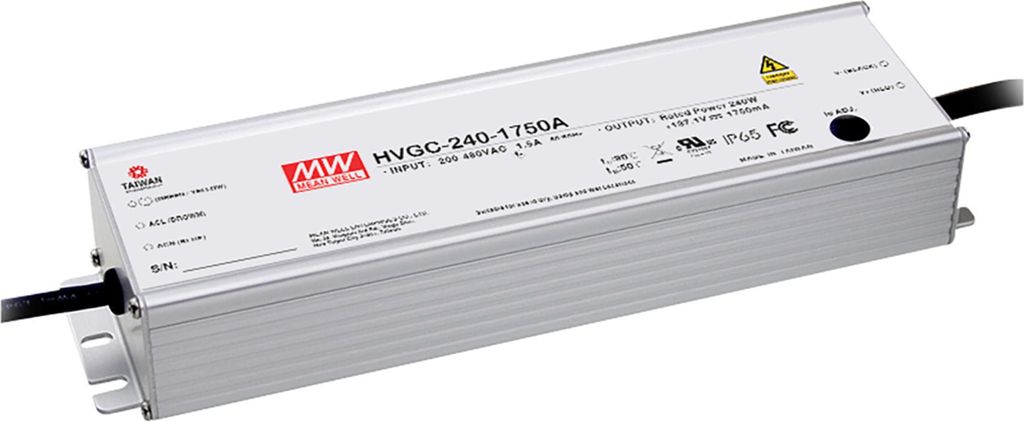MEANWELL HVGC-240-2800AB, AC-DC LED-Installationsnetzteil, Metallgehäuse, IP65 240W 85,7V 2800mA CC