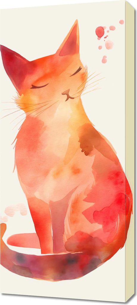 Bild 40x90cm Aquarell Katze