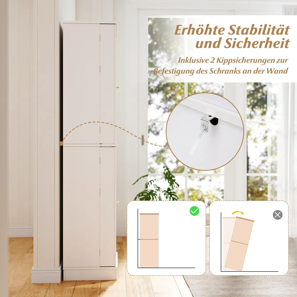 Buffet de cuisine blanc indépendant avec rangement modulable 170 cm