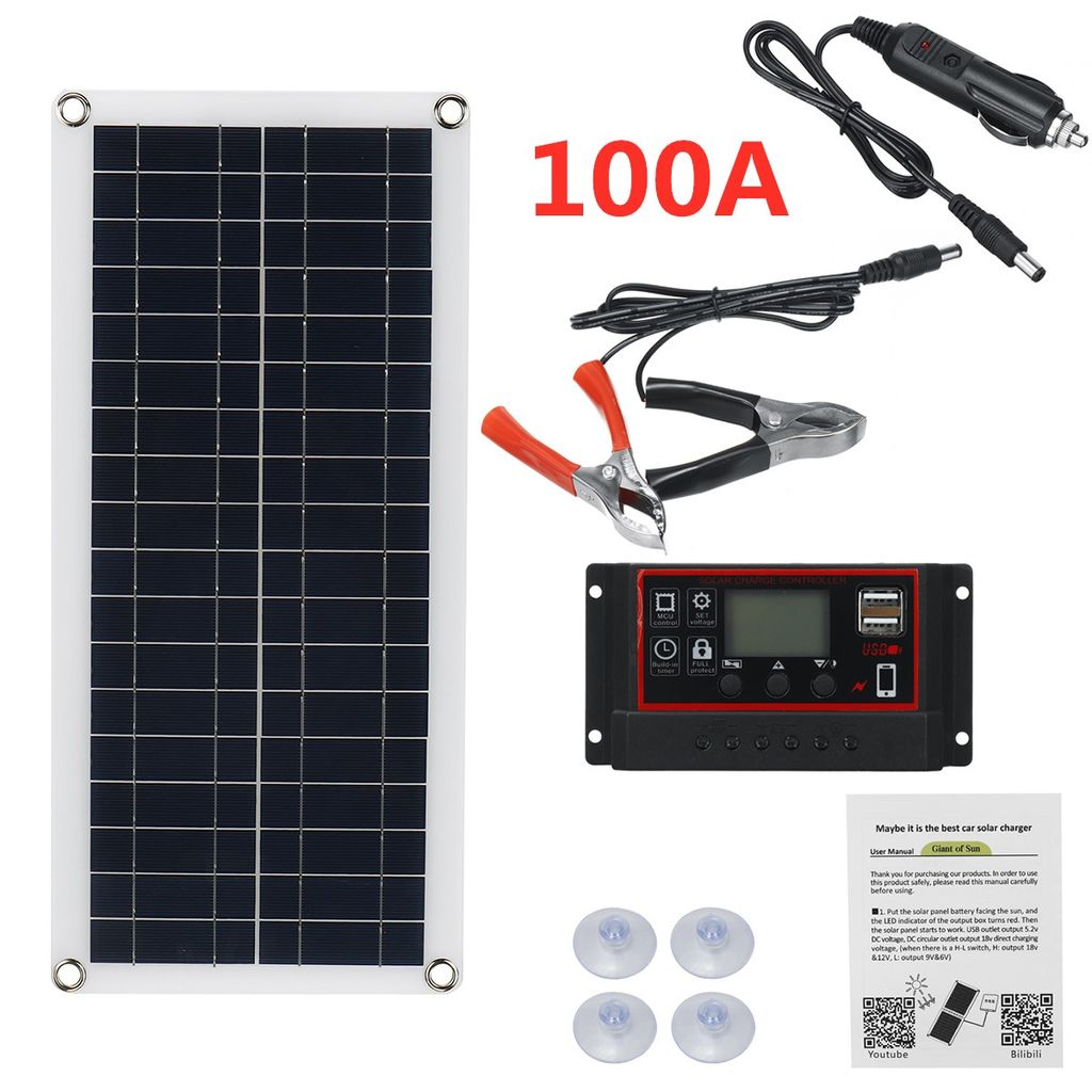 30W Solarmodul 12V Solarpanel Solarzelle monokristallin für Camping Garten 