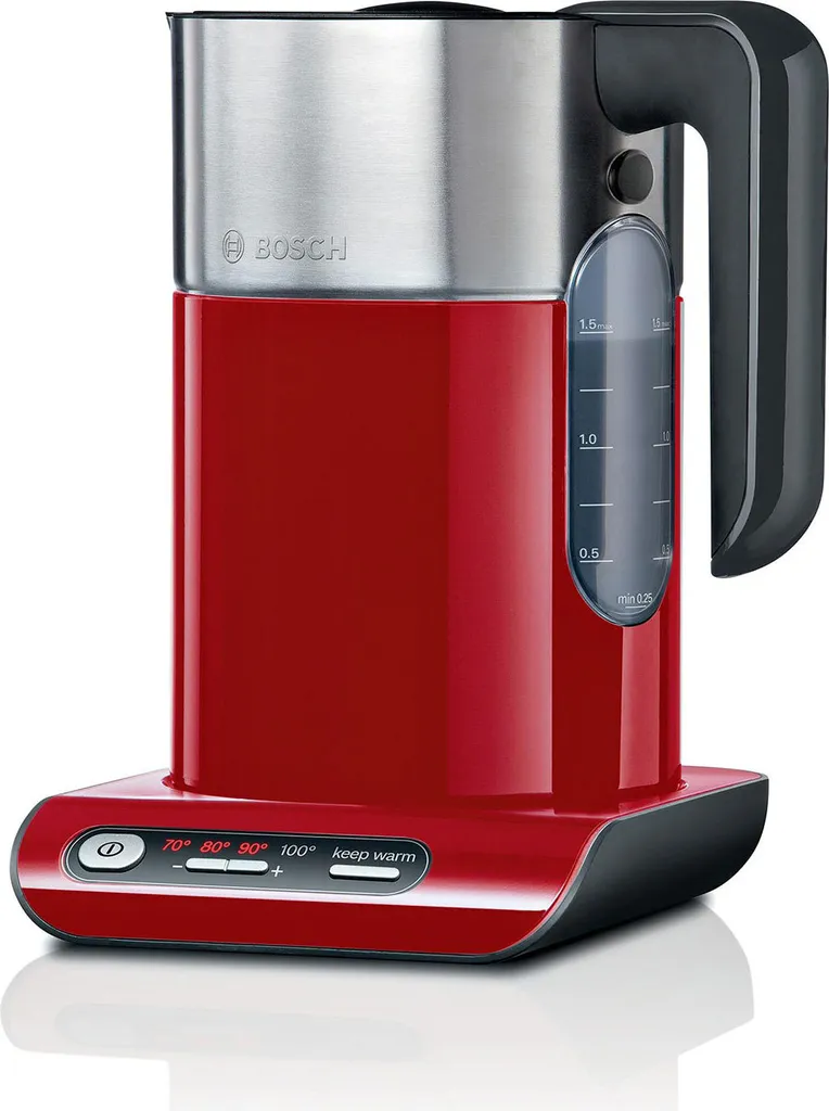 Bollitore Elettrico Bosch 2400W TWK8614P - Rosso Acciaio Professionale