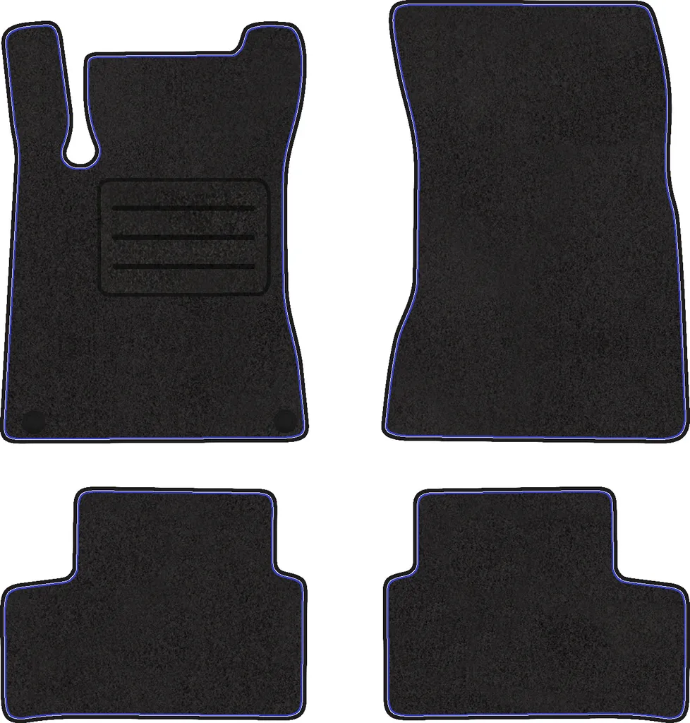 MTM PRO-7617 Tappetini per Mercedes Classe A (W177) / Classe B (W247) / GLA (H247) / CLA (C118) 2018> (anche versioni Plug-in Hybrid) , su Misura in Velluto, Bordi in Similpelle