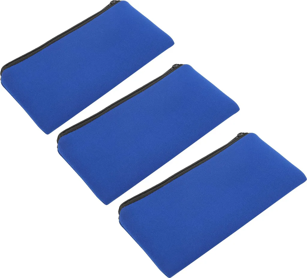 3x Astuccio Portapenne Neoprene Blu - Resistente e Morbido per Campeggio