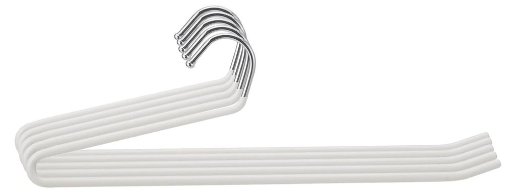 Hosenbügel aus Metall, rutschfest, Einzelstange, offenes Ende, für Jeans, Hosen, Schals, platzsparend, 5 Stück (weiß)