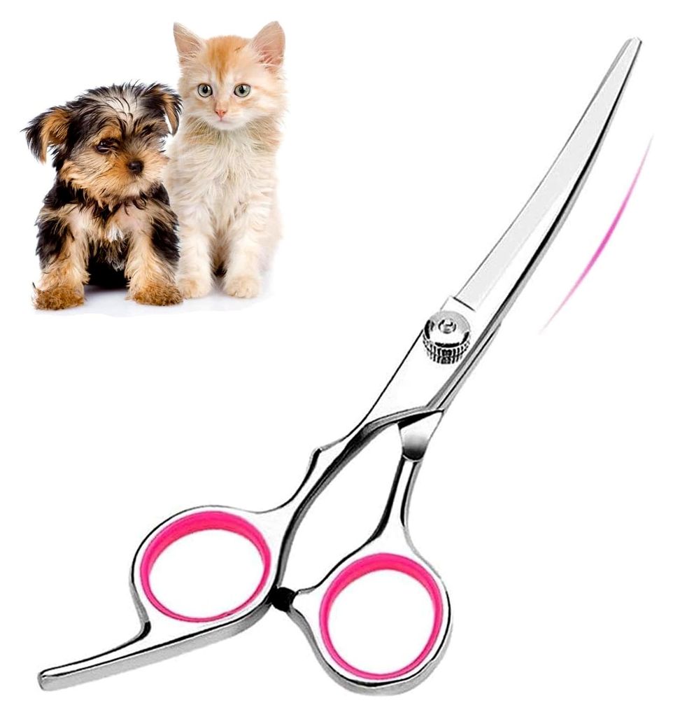 Fellschere für Hunde und Katzen, 6" Haustierpflege Schere, gebogene Schere für Hunde, professionelle Werkzeuge zur Haustierpflege für zu Hause