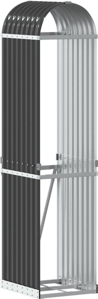 vidaXL Koš na dřevo antracit 40x45x170 cm Pozinkovaná ocel Obrázek produktu 