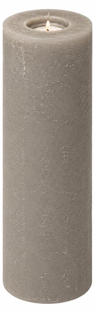 Rustic Kerzen Taupe 25 x 8 cm, mit Teelichteinsatz Produktbild  KI-generiertes Bild