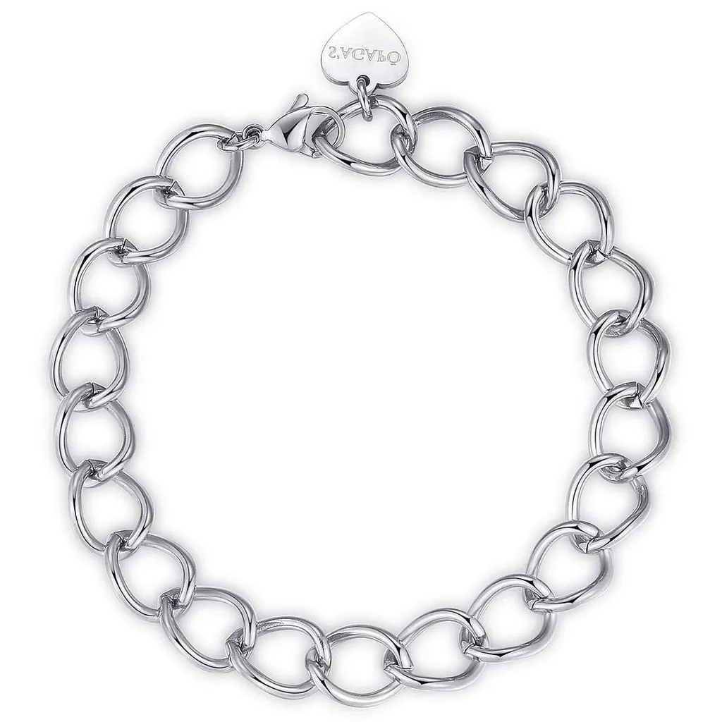 Bracelet femme mailles larges style gourmette Sagapò Chunky argent