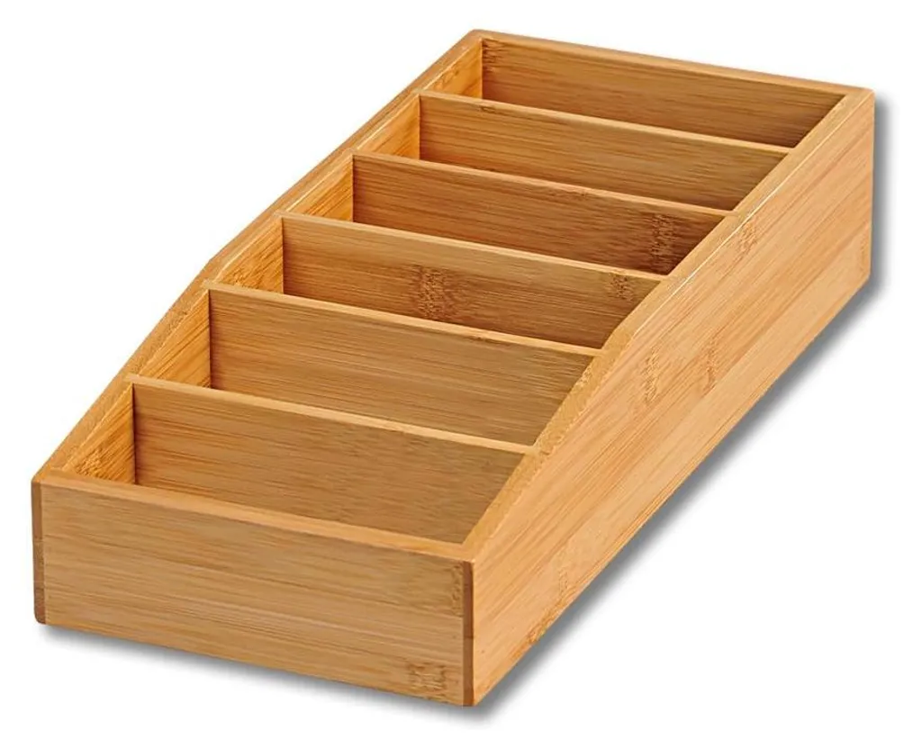 Boîte en bambou 6 cases pour trier les soupes et sauces de la cuisine