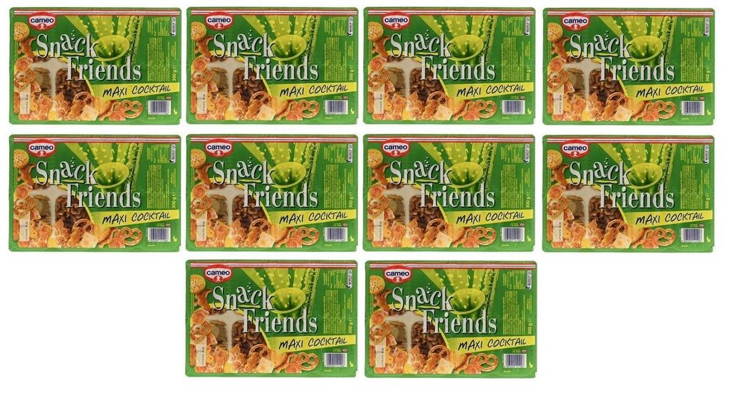 10x Cameo Snack Friends Maxi Cocktail, Mischung aus Brezeln,Salzige Snacks 300g