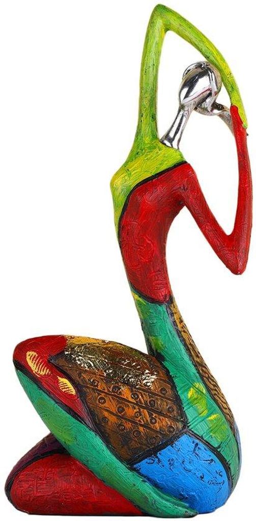 Bunte Frauenfigur Skulptur Handbemalt