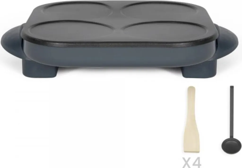 Macchina per Crepes Livoo DOC266G 1500W Grigia - Crepiera 4 Porzioni