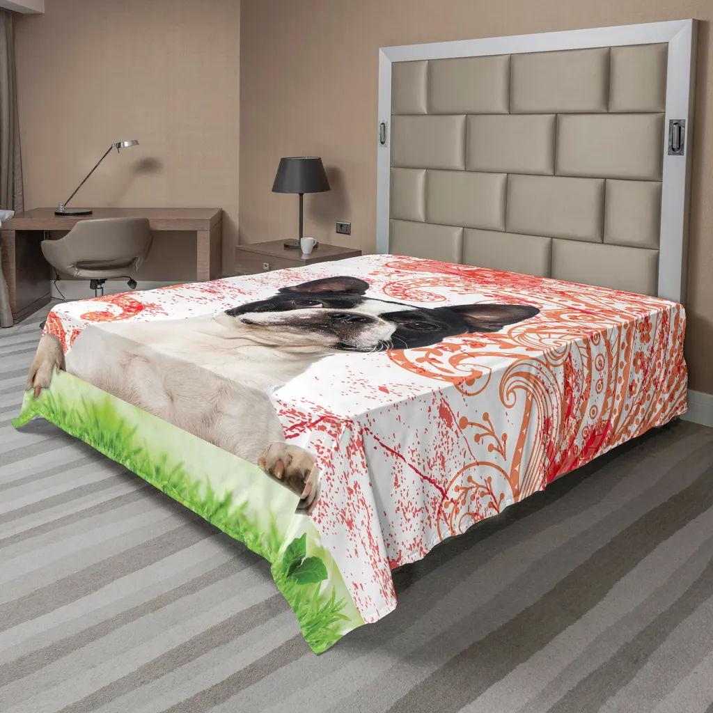 Grand Drap Plat Décoratif Motif Animaux Vintage 275 x 260 cm Souple