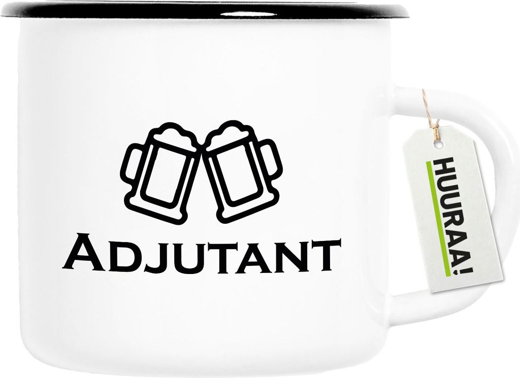 Huuraa Emaille Tasse Adjutant Schützenfest 300ml Vintage Campingbecher Geschenkidee