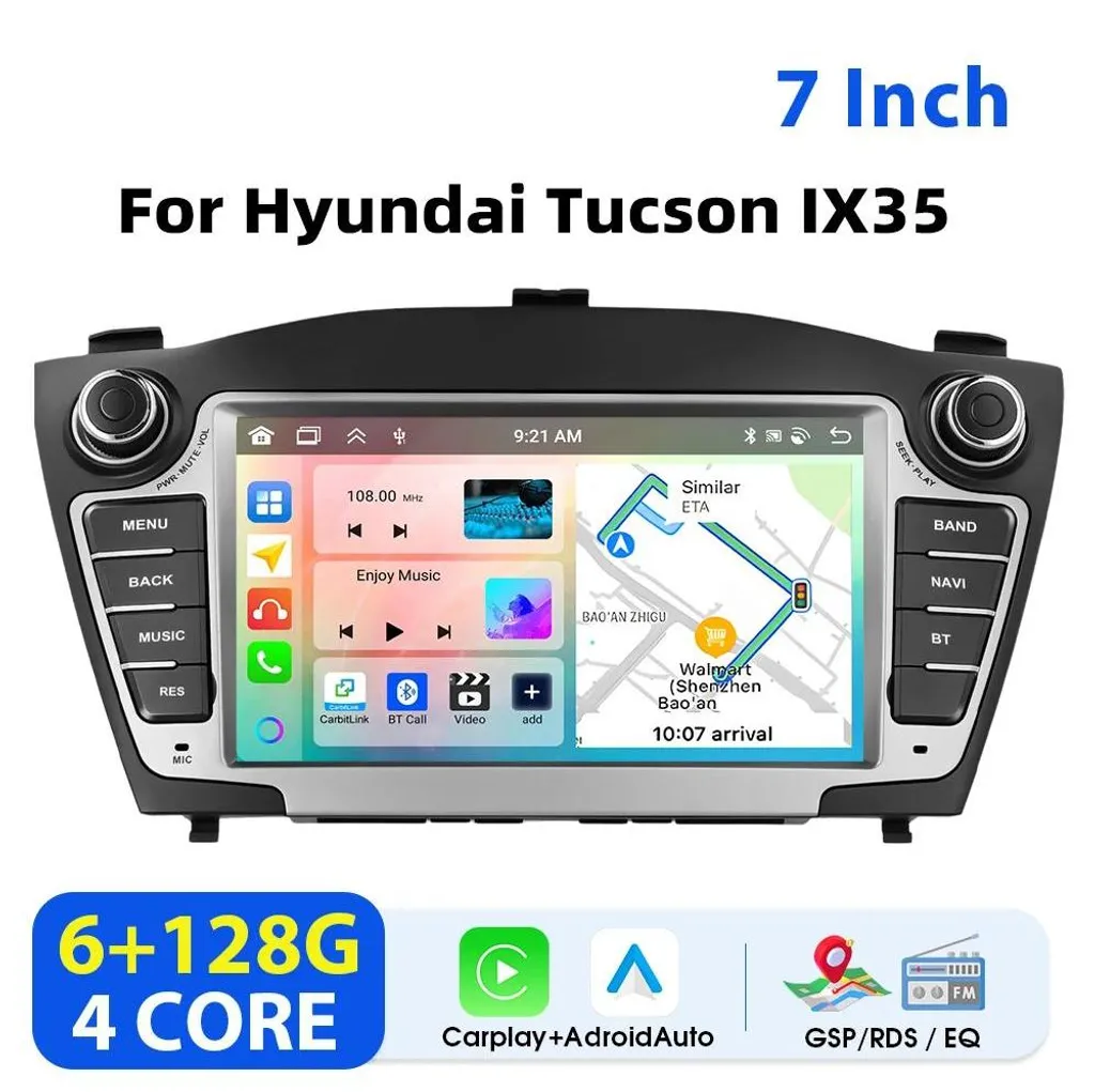 Remplacer Autoradio d'Origine Hyundai Tucson IX35 Écran Android 2DIN