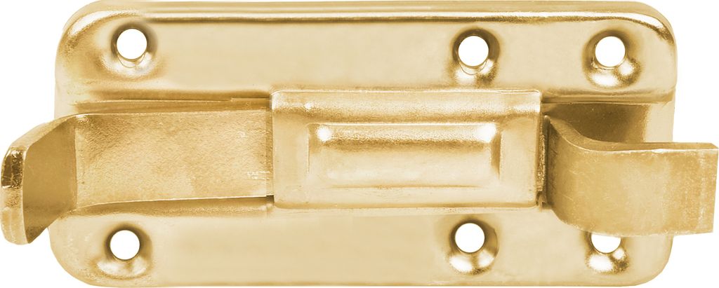 BAUSTER Schlossriegel 80mm, Schubriegel, Türriegel Bolzenriegel Riegel Gerade, mit flachem Griff, Riegelschloss, galvanisch Gold verzinkt Platte...