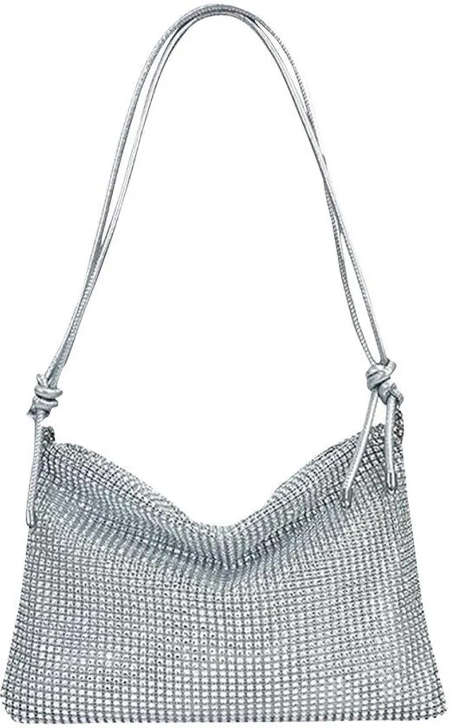 Sac de soirée pailleté pour mariage et gala - Accessoire argenté chic