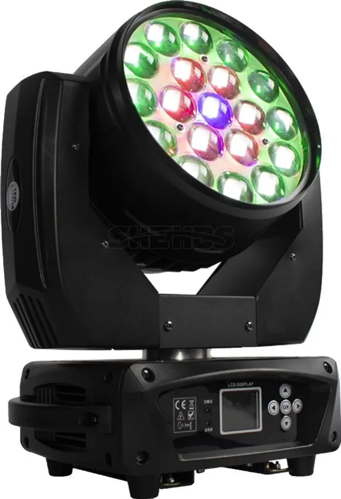 Lyre LED 19x15W Zoom 10-60° tête mobile RGBW avec prise EU pour scène