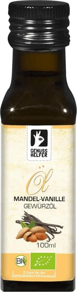 Mandel Vanille Gewürzöl , kaltgepresst, Mandelöl mit Bourbon Vanille verfeinert, für Süßspeisen und Desserts, 100ml