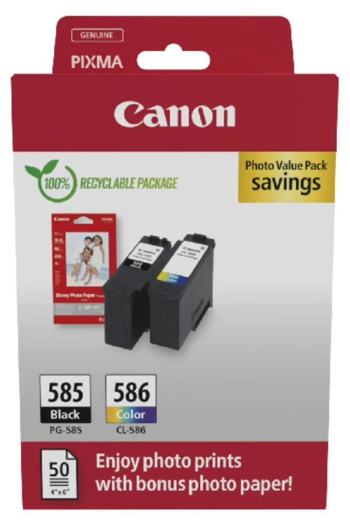 Risparmia con Canon PG-585/CL-586 Photo Value Pack 2 Pezzi
