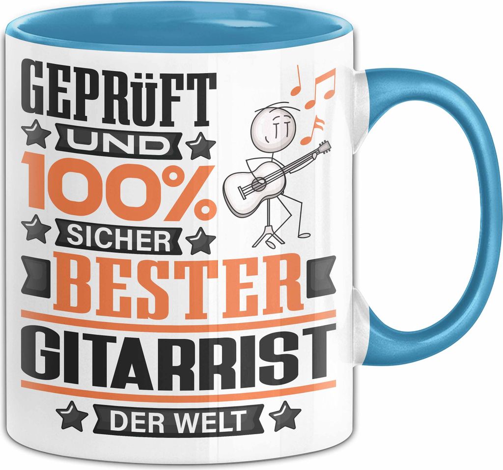 Gitarrist Geschenk Lustiger Spruch für Gitarrist Geschenkidee Bester Gitarrist Der Welt (Blau)