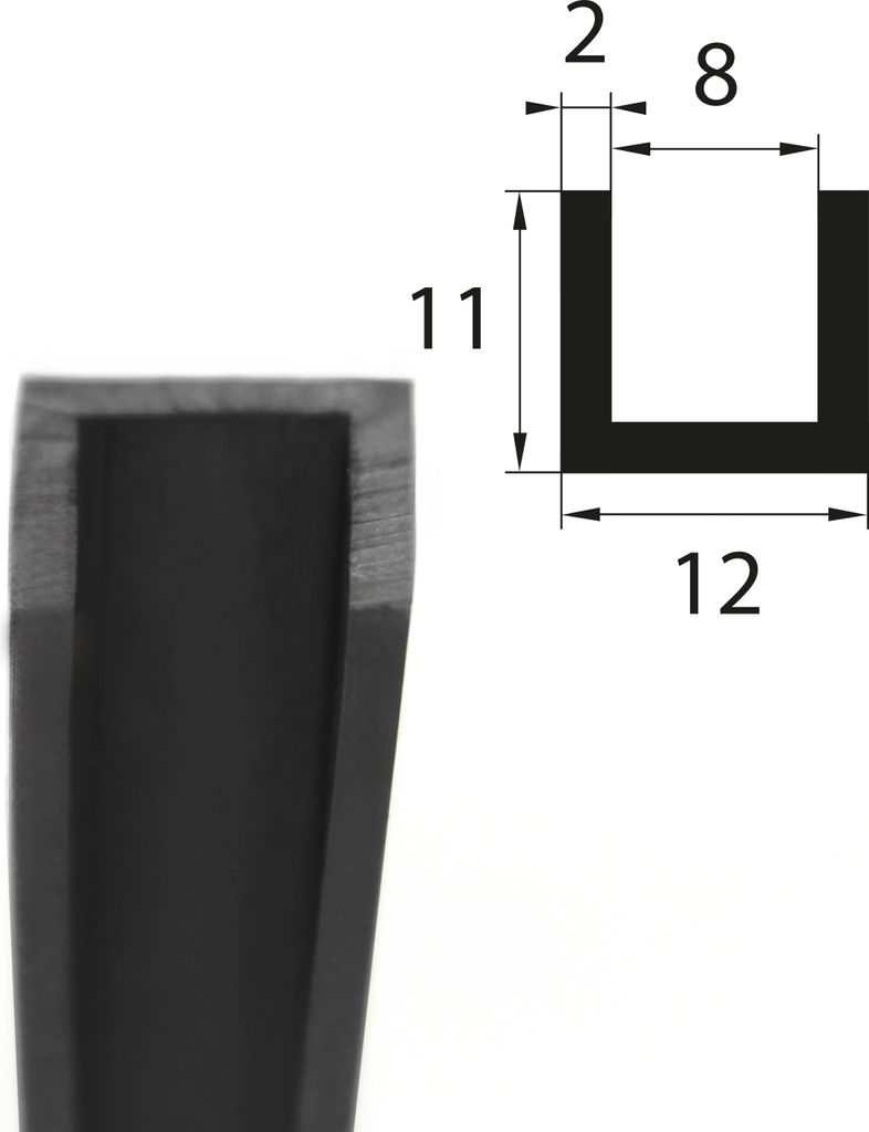 V37 Fassungsprofil Fassungsbereich 8 mm Kantenschutz EPDM Produktbild 