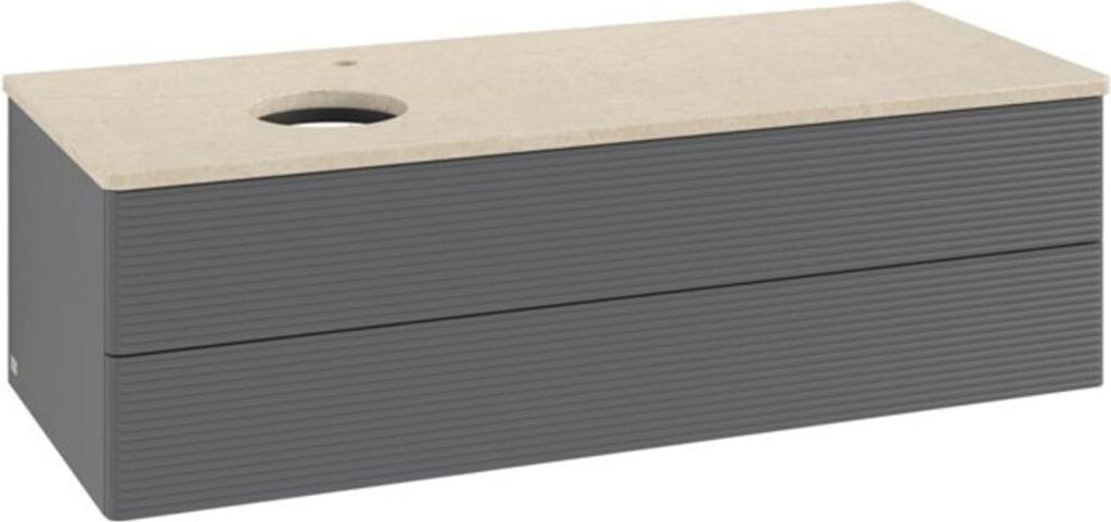 V&B Waschtischunterschrank mit Frontstruktur, mit Beleuchtung Antao 120x36x50cm, HL, WBP botti., A m Lac