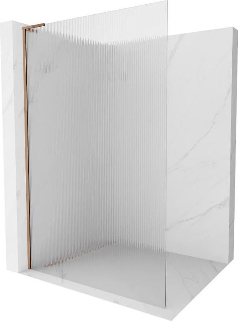 Mexen Kioto L Duschwand Walk-in 100 x 200 cm, klar, roségold - 800-100-103-60-09