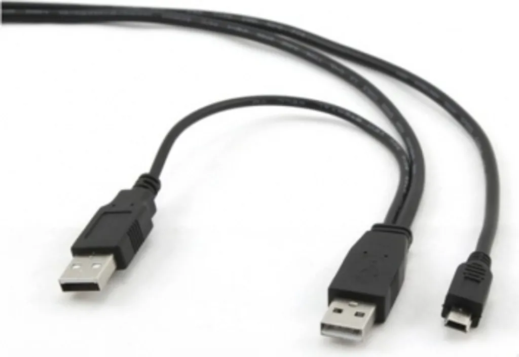 Cavo Gembird USB 2.0 Dual Power Mini-B 5-pin - 0,9m Nero