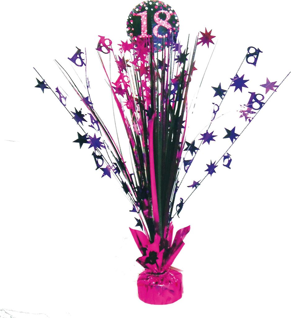 Amscan 9900575 - Tischdekoration 18 Sparkling Celebration - Pink Folie / Papier 45,7 cm, Geburtstag