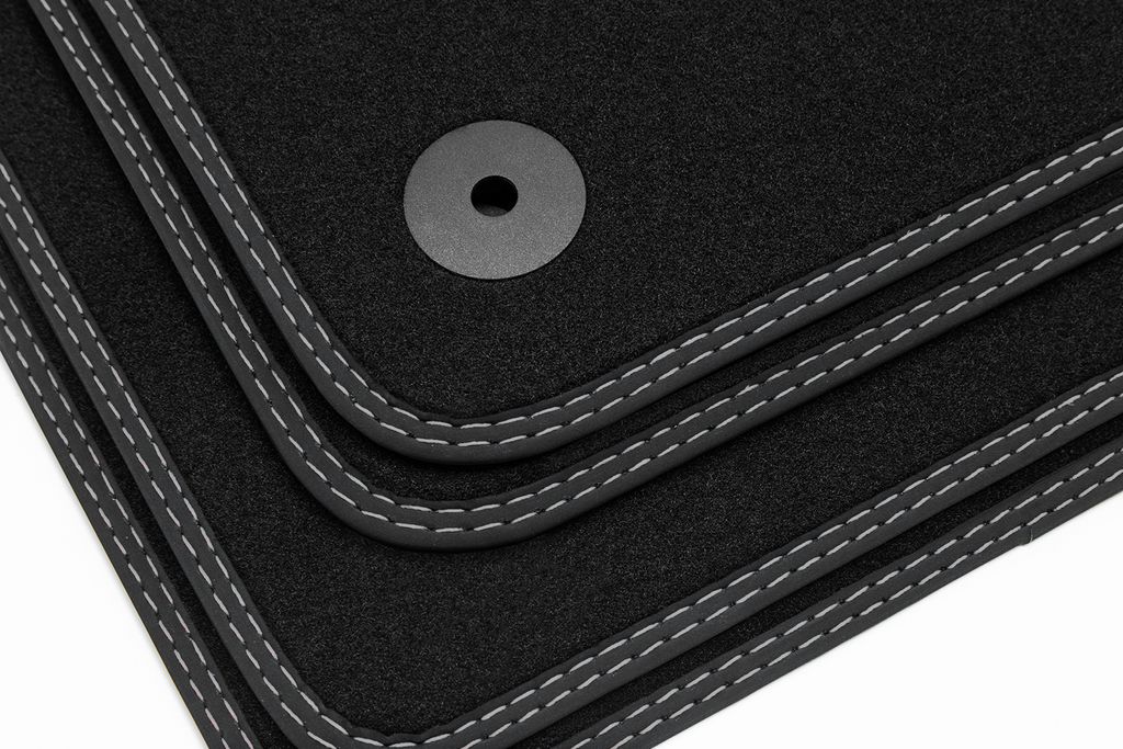 Doppelziernaht Fußmatten passend für Audi TT 8J Coupe Roadster S-Line 2006-2014, Naht:2x Silber